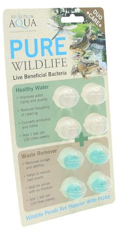 Evolution Aqua PURE Wildlife Pond Care - for Crystal Clear Healthy Pond Water, Clear Water and Waste Remover for Small Ponds