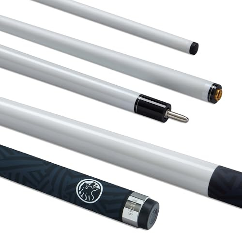 PowerGlide One Pool Cue Stick | Quanta | Kolfiber och glasfiber komposit | Ultra Smooth Glans, Matt grepp | Snabbfrigöringsfog | Full storlek 148 cm | 13 mm spets