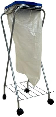 SCHULTE Regalwelt Müllsackständer mit Rollen ca. 38x98x35 cm (LxHxB) | Wertstoffsammler mit Klemmring und Ablage