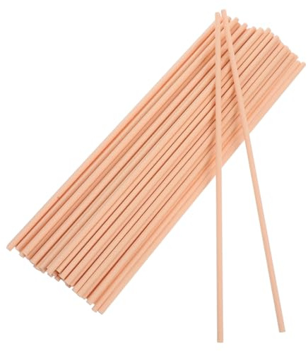 WRITWAA Varillas Difusoras Aromáticas 50 Piezas 4 Mm De Fibra Sin Pegamento Madera Natural Emisión Rápida Aroma Continua para Difusores De Aceites Esenciales Hogar Oficina Automóviles