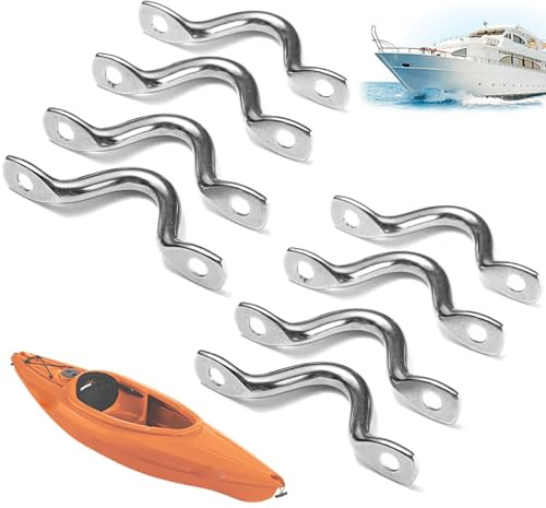 8 occhielli di fissaggio per kayak, anelli di fissaggio in acciaio inossidabile con 16 viti per canoa, barche, attrezzatura, cintura per allenamento yoga, amaca, kayak, occhielli per, anelli