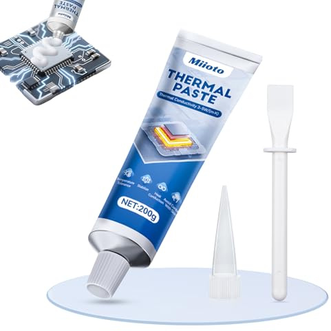 Miioto Pasta Termica Ps4, Pasta Térmica, Thermal Paste, Pasta Termica Pc, Adecuado para CPU Computadora, Tarjetas Gráficas, Fuentes de Alimentación, Conductividad 3-5w/(M·k), 200g