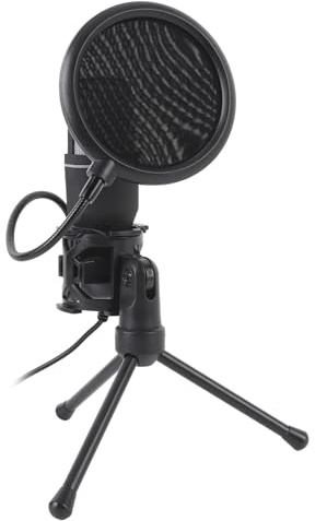 Tosuny Gaming USB-mikrofon med Popfilter, Trådbunden Stabilitetskondensatormikrofon med Stativ, USB-kondensatorspelmikrofon Av Professionell Kvalitet för Studio