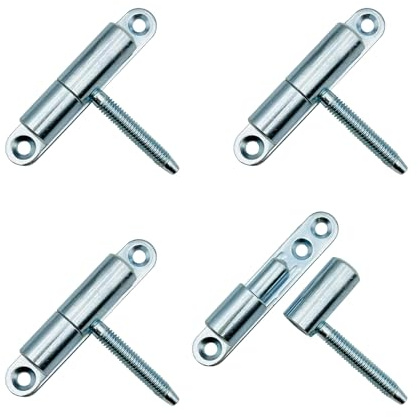 LOOTICH Charnière de Porte Ø 15x83mm Percées Paumelles en Acier Charnières Amovibles à Visser pour Cadres de Portes Intérieures et en Bois à Feuillure 4 Pièces