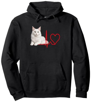 Chat Angora Turc avec Battement de cœur Sweat à Capuche