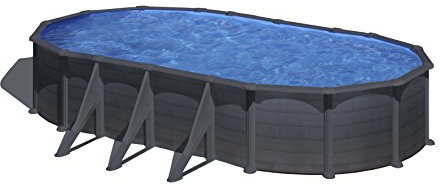 Piscina Ovalada Grafito Kea 730x375x120 Cm Gre Kit730gf