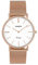 Oozoo Vintage Damenuhr mit massivem grobmaschigem Edelstahl Milanaise Metallband 36 MM Rosefarben/Weiss C9918