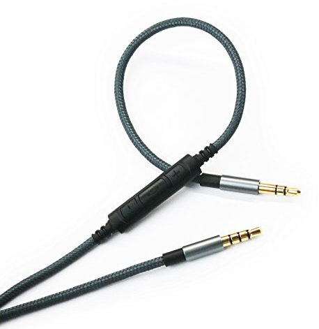 Câble audio de remplacement avec microphone intégré et contrôle du volume - compatible avec compatible avec B&O Play H6, H7, H8, H9 - compatible avec Android