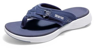 DREAM PAIRS Womens Flip Flops Arch Support Comfy Sandals,Navy,8