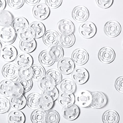 40 Pares de Botones de Broche de Presión de Plástico Botones Transparentes Botones a Presión Invisibles de Coser Botón de Presión Botones Transparentes de Plástico (7 mm/ 0,27 Pulgadas)