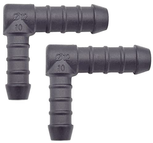 2 x YOU.S Original Schlauchverbinder Zwischenstück RGV Ø 10x12 mm 90° Winkel - L-Form Reduzierer
