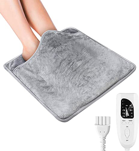 Lotvic Fußwärmer, Elektrischer Fußsack mit 6 Temperaturstufen und Überhitzungsschutz mit Abschaltautomatik, Elektrischer Fußwärmer, Kuscheliger Fußwärmers Maschinenwaschbar 50W Fussheizung (Gray)