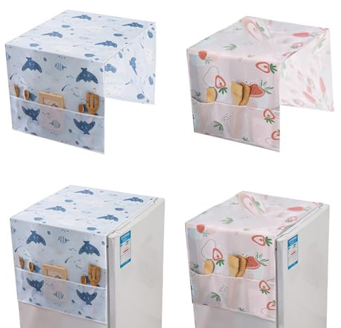 2 Pièces Machine à Laver Anti Poussière, Couvercle Anti Poussière pour Réfrigérateur, Housse de Machine à Laver, pour Réfrigérateur et Lave-linge, Avec sac de Rangement