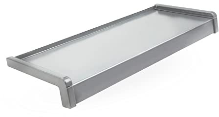 Seiletech.de Appui de fenêtre en acier | 70 cm | Argent | Profondeur 22,5 cm | Résistant aux intempéries | Avec revêtement en PVC | rebord | extérieur