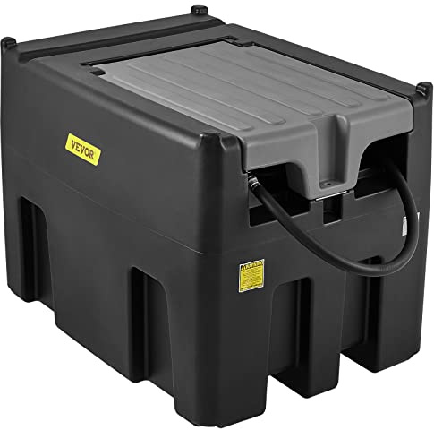 VEVOR Serbatoio per Carburante Portatile, 439 Litri 12 V CC Grande Serbatoio per Carburante con Pompa per Trasferimento Nero per Camion, Trattori, Navi, Camper, Industrie all'Aperto, Industrie Edili