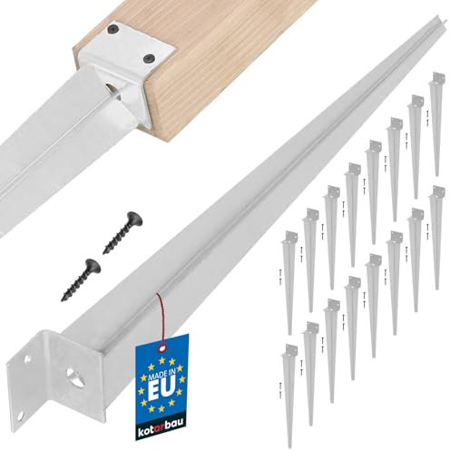 KOTARBAU® Lot de 16 supports de poteau à enfoncer L 60 x 500 mm Support idéal pour les constructions galvanisées