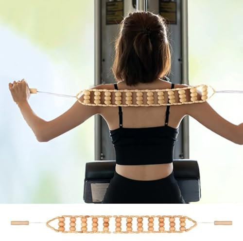 Seil-Rückenmassagegerät, Massagerolle aus Holz für Maderoterapia-Massagekugelrolle Handmassagegerät aus Holz für die Linderung von Körperermüdung