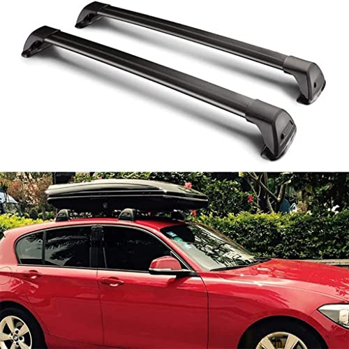 HOWENG Barres Toit Voiture Rail Cross Aluminium,pour BMW 1 Series E87 Hatchback 2004-2011 Rails Support Barre Transversale Automatique Porte-Bagages sur Toit Support Vélo Transport Supérieur