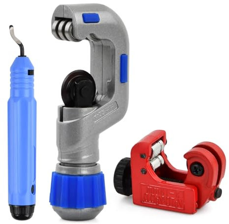 Juego de Cortatubos, Cortador de Tubos 3-42mm, Mini Cortatubos de 3-16 mm, Cortatubos Cobre con Desbarbador, para Cortar Tubos de Acero inoxidable, Aluminio, Cobre, Plástico, PVC