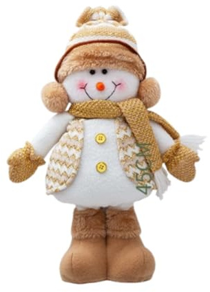 MagiDeal Poupée de Noël Debout, Figurine de Noël, Longues Jambes, Douce et Mignonne, Cadeau pour Enfants, Ornements de Vacances avec Pieds Extensibles pour, Bonhomme de Neige