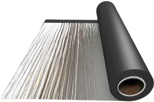 Tela Asfáltica Autoadhesiva Tejado, Cinta de Aluminio Impermeable, Rollo Bituminoso Reparación Adhesiva para Terraza Techos Goteras Grietas(50x100cm)