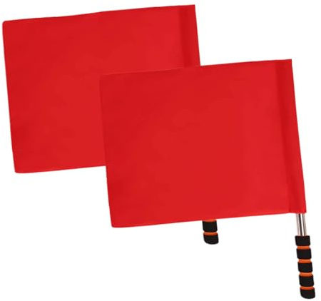 Alipis 2 pezzi Bandiere Arbitro con Manico in Spugna per Segnalazione Resistenti e Anti-sbiadimento per Calcio Pallavolo e Gare Sportive