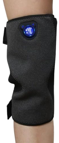 Genouillère chauffante électrique de 19 cm avec 6 réglages de vibration, thérapies chauffantes réglables, coussin de soulagement doux | Coussin chauffant pour homme âgé, corps, bras, coude, jambe