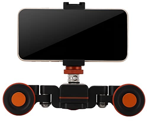 Generic Carrello per Fotocamera, Cursore per Binario Motorizzato Elettrico con Telecomando, 3 Marce, Rotazione a 360°, per Fotocamera DSLR Mirrorless Telefono Vlogging Riprese Video