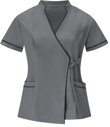 AEGJEGVD Blouse Infirmiere Femme Tunique Uniforme Medicale Haut D'infirmière Uniforme De Travail Top Médicale d'été Vêtements de Travail et Uniformes Tenue Infirmiere Professionnelle Grande Taille