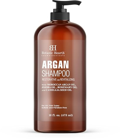Botanic Hearth Argan Shampoo, Hydrating & Volumizing, Sulfate & Paraben Free, All Hair Types & Color Treated Hair, Men and Women 16 fl oz