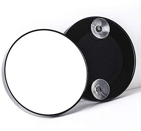 REVELÉ 12X Magnifying Makeup Mirror with Suction Cups, Portable 6 Inch Travel Mirror for Makeup, Tweezing, and Skincare