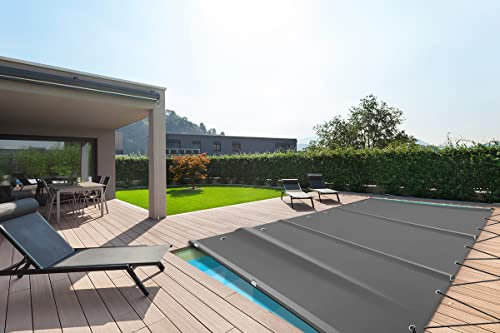 ANKO PLANEN Poolabdeckung Rollschutz für maximale Sicherheit - 680 g/m² PVC LKW Plane - Ganzjahresabdeckung für Sommer & Winter - ohne Stangen (3,5m x 6,5m, Anthrazit RAL7016)