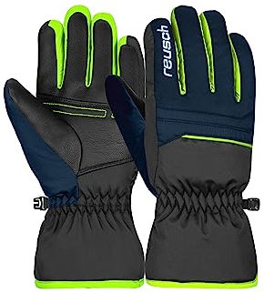 Reusch Alan Junior warme, Winddichte und atmungsaktive Skihandschuhe Winterhandschuhe Kinder Kids Jugendliche Mädchen und Jungen mit elastischem Bündchen