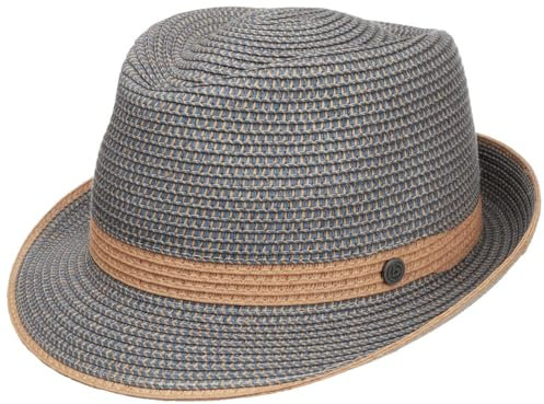 bugatti Levasto Trilby Strohhut Sommerhut Sonnenhut Strohtrilby (XL (60-61 cm) - blau)