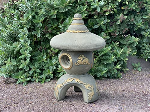 OLOMA Japanese lantern figurine Stone pagoda sculpture Chinese statue Concrete lantern pagoda ornament Zen garden decoration Home decor Outdoor chinese lantern