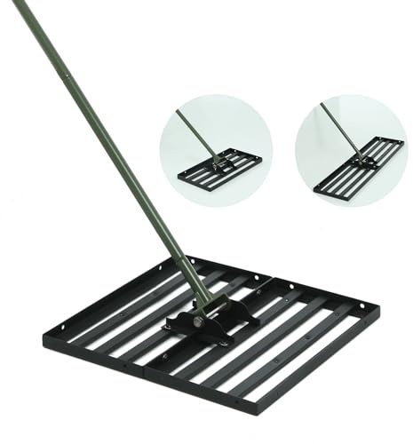 PLBBJH Râteau de nivellement de pelouse de forme changeante (carré - 50,8 x 50,8 cm, rectangulaire extra long/régulier - 101,6 x 25,4 cm/50,8 x 25,4 cm), s'adapte à différents besoins de nivellement,