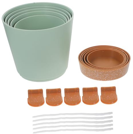 KITANDOVE 5st Blumentopfkombination Automatischer Bewässerungspflanzer Runder Blumentöpfe Usambaraveilchen-töpfe Selbstbewässernde Töpfe Für Zimmerpflanzen Bonsaischale Grüne Pflanzen Pp