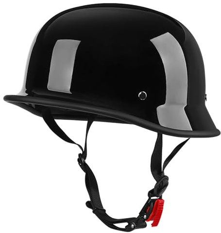 GNIUBBDB Motorrad-Halbhelm, Retro-Vintage-Halbschalen-Jethelm, ECE/DOT-zugelassener Schutzschalenhelm, Retro-Motorradhelm mit offenem Gesicht, Sturzhelm für Männer und Frauen D,55-60CM