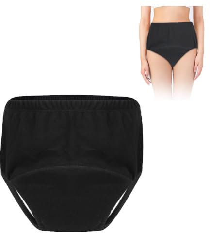 AOOWU Pañal Adulto Lavable, Pañal Tela Adulto, Calzoncillo Adultos de Incontinencia, Reutilizable Calzoncillos de Incontinencia Lavables, Bragas A Prueba de Fugas con Almohadilla Absorbente, L