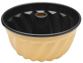 Riess, 0631-026, Gugelhupfform Ø 18cm, GOLDGELB, Vol. (rec.): 1,1 Liter, Made in Österreich, LBH: 19,6x19,6x10,0cm, 0,465kg, Backform, Guglhupfform, Kuchenform, Induktionskocher kompatibel