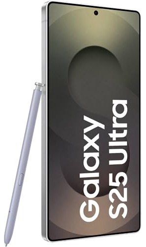 Samsung Galaxy S25 Ultra AI Smartphone med Galaxy AI, inget kontrakt, mobiltelefon med Android, 12 GB RAM, 256 GB minne, 200 MP-kamera, titan vit silver