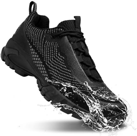 Hiking Shoes Men Waterproof Lightweight Black Trekking Breathable Comfortable Outdoor Work Trails All-Terrain Shoes Men Zapatos de Senderismo para Hombre