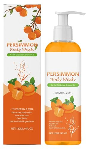Persimmon Body Wash | Anti-odor Persimmon Goat Milk Soaps | Natural Persimmon & Green Tea Extract Strong Deodorants | F-resh Old Spices A-ntibacterial Body Wash for Odor Removal