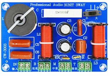 MALSSE Módulo divisor de frecuencia para altavoces - 3 vías - Filtro divisor de frecuencia