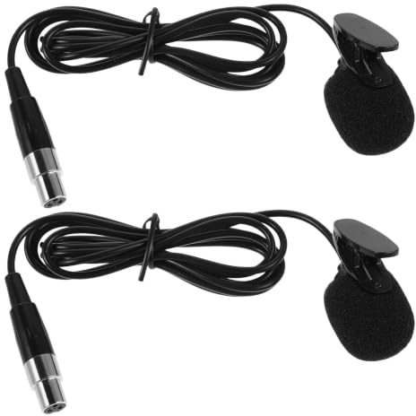 RUNROTOO 2 St Lavalier Mikrofon med Xlr Honkontakt Kabel Mikrofon för Laptop Podcast Intervjuer och Inomhus Uteinspelning