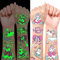 LEADTEAM Einhorn Geschenke für Mädchen, 12 Blätter Tattoo Kinder Leuchtende Kindertattoos Sticker, Spielzeug Geburtstagsdeko Mitgebsel Kindergeburtstag Deko Einschulung Geschenk