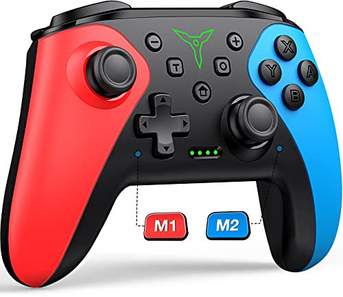 HELLCOOL Switch Controller, Kabellos Pro Controller für Switch 2/1/Lite/OLED Konsole, Macro/Turbo/Aufwachfunktion, Präzise Steuerung, Dual Motors Vibration, 15 Std Spieldauer