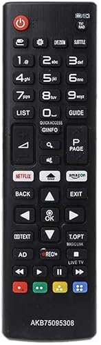 Universal Ersatz TV Fernbedienung AKB75095308 kompatibel mit verschiedenen LG Ultra HD TVs mit Netflix Amazon Tasten
