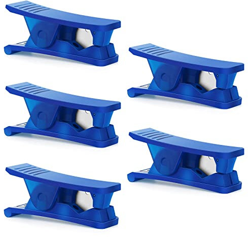 ERGAOBOY 5 Piezas Cortador de Tubo Neumático Azul, para cortar mangueras de nylon, PVC y PU, hasta 19mm de diámetro exterior