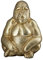 GILDE Deko Tier Figur Skulptur Gorilla - Moderne Kunst und Dekoaration aus Kunstharz - Farbe: Gold - Höhe 27 cm